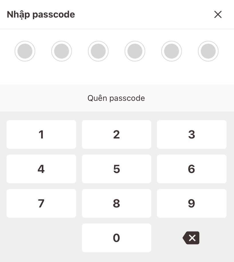 Nhap passcode
